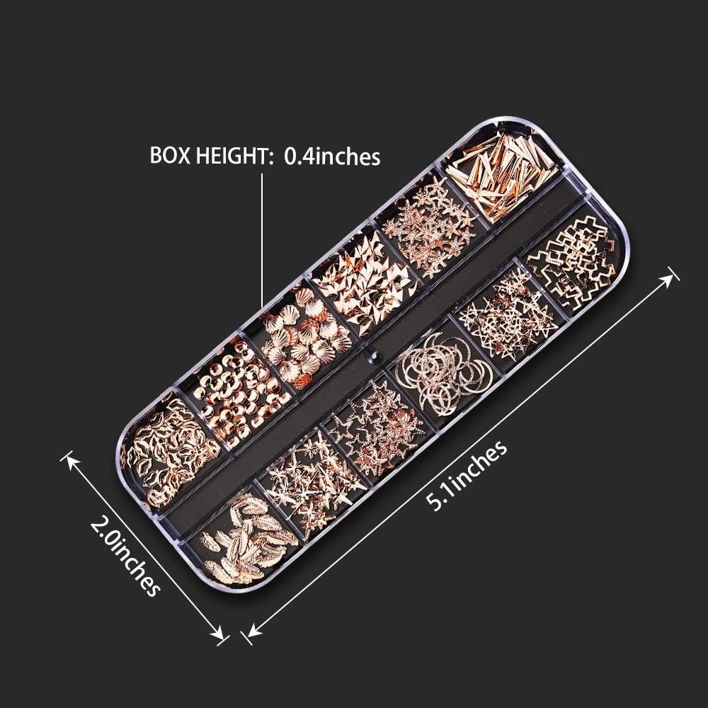 image:imageArtdone Nail Art Studs Glitter Kit 2 Boxes Multicolor 3D Charms Flower Butterfly Snake Rabbit Diamond Cute Nail Jewels for DIY Decoration with Pickup Tools9boxes