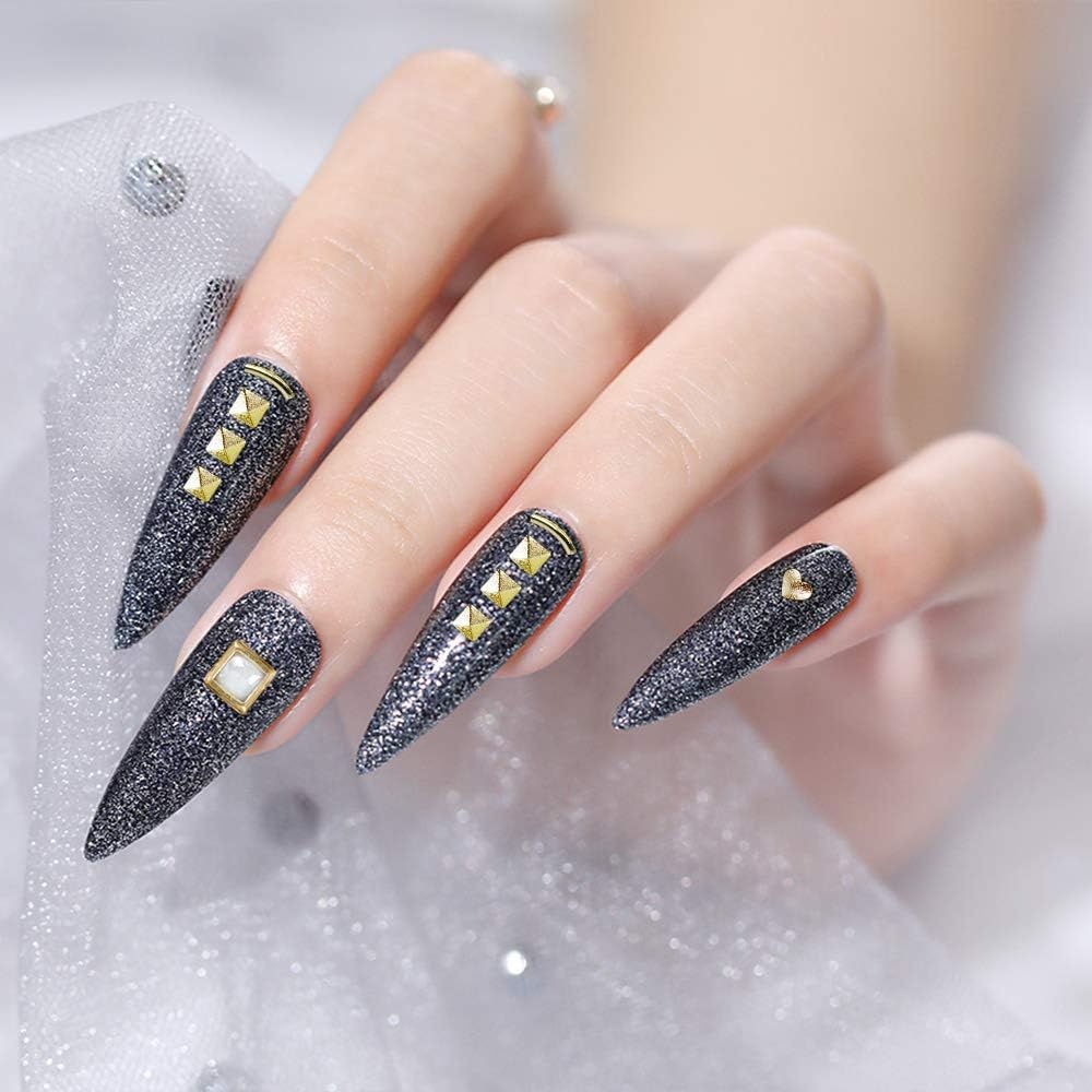 image:imageArtdone Nail Art Studs Glitter Kit 2 Boxes Multicolor 3D Charms Flower Butterfly Snake Rabbit Diamond Cute Nail Jewels for DIY Decoration with Pickup Tools12boxes