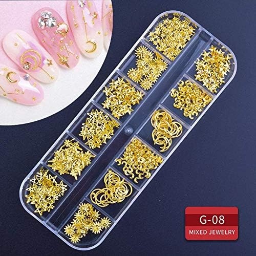 image:imageArtdone Nail Art Studs Glitter Kit 2 Boxes Multicolor 3D Charms Flower Butterfly Snake Rabbit Diamond Cute Nail Jewels for DIY Decoration with Pickup Tools9boxes