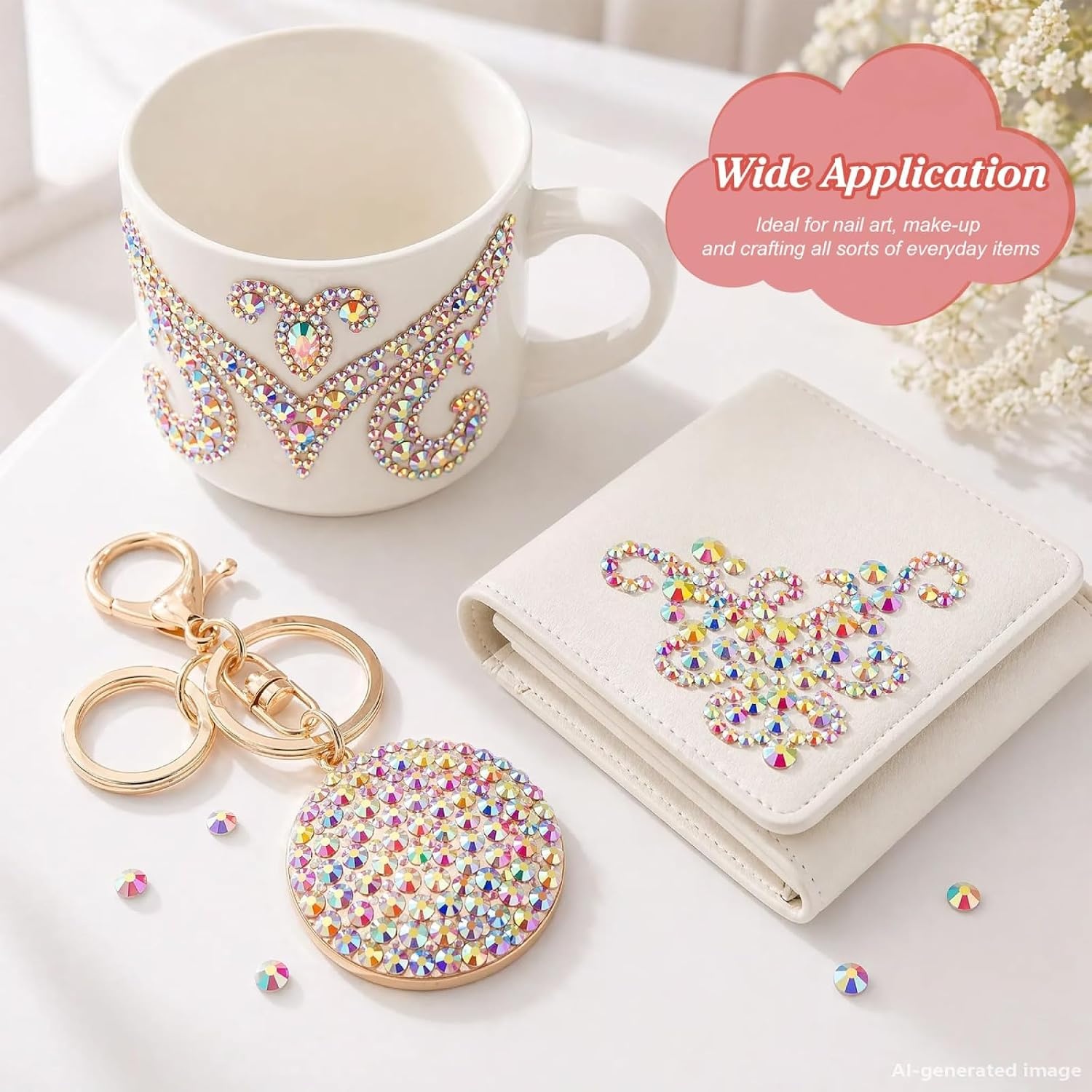 image:imageArtdone Nail Art Studs Glitter Kit 2 Boxes Multicolor 3D Charms Flower Butterfly Snake Rabbit Diamond Cute Nail Jewels for DIY Decoration with Pickup Tools3mm 28Colors  36000Pcs  Jelly AB