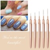 image:imageArtdone Metallic Nail Art Pens Liner Brushes Set 5PCS Pink Color Nail Tools For Long Lines Thin Details Fine Drawing Liner Brush UV Gel Polish Painting Nail Design Sizes 58122025mmCopper