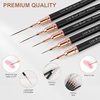 image:imageArtdone Metallic Nail Art Pens Liner Brushes Set 5PCS Pink Color Nail Tools For Long Lines Thin Details Fine Drawing Liner Brush UV Gel Polish Painting Nail Design Sizes 58122025mmBlack