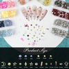 image:imageArtdone Nail Art Studs Glitter Kit 2 Boxes Multicolor 3D Charms Flower Butterfly Snake Rabbit Diamond Cute Nail Jewels for DIY Decoration with Pickup ToolsMulticolor and design set