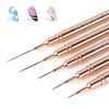 image:imageArtdone Metallic Nail Art Pens Liner Brushes Set 5PCS Pink Color Nail Tools For Long Lines Thin Details Fine Drawing Liner Brush UV Gel Polish Painting Nail Design Sizes 58122025mmCopper
