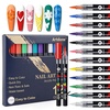 image:imageArtdone Metallic Nail Art Pens Liner Brushes Set 5PCS Pink Color Nail Tools For Long Lines Thin Details Fine Drawing Liner Brush UV Gel Polish Painting Nail Design Sizes 58122025mm12 Colors marker pen