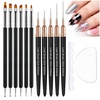 image:imageArtdone Nail Art Brushes and Dotting Tools Kit 11PCS Gel Polish Liner Design Pens for Nail Decorations Supplies Drawing and Nail Paint Brushes Small Detail Accessories BrushesDotting and liner tools
