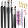 Nail dotting tool brushes and stands kit