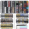 image:imageArtdone Nail Art Studs Glitter Kit 2 Boxes Multicolor 3D Charms Flower Butterfly Snake Rabbit Diamond Cute Nail Jewels for DIY Decoration with Pickup Tools12boxes