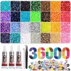 image:imageArtdone Nail Art Studs Glitter Kit 2 Boxes Multicolor 3D Charms Flower Butterfly Snake Rabbit Diamond Cute Nail Jewels for DIY Decoration with Pickup Tools3mm 28Colors  36000Pcs  Jelly AB