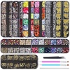 image:imageArtdone Nail Art Studs Glitter Kit 2 Boxes Multicolor 3D Charms Flower Butterfly Snake Rabbit Diamond Cute Nail Jewels for DIY Decoration with Pickup Tools9boxes