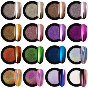 image:imageArtdone 16 Jars Chrome Nail Powder Nail Art Fimo Striping Tape Lines Decoration Metallic Mirror Effect Holographic Aurora Chameleon Pigment Powder 1gJar Pearl for Resin Craft amp Nail Art16jars
