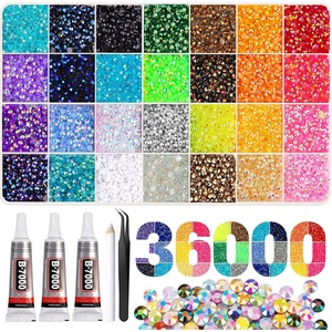 image:imageArtdone Nail Art Studs Glitter Kit 2 Boxes Multicolor 3D Charms Flower Butterfly Snake Rabbit Diamond Cute Nail Jewels for DIY Decoration with Pickup Tools3mm 28Colors  36000Pcs  Jelly AB