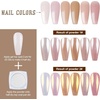 image:imageArtdone Chrome Nail Powder Coffee Color Iridescent Aurora Powder Metallic Mirror Effect Pigment Pearlescent Mermaid Pigment Pearl Glitter Dust Kit Nail Art Decoration Resin Craftwhite and gold