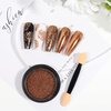image:imageArtdone Chrome Nail Powder Coffee Color Iridescent Aurora Powder Metallic Mirror Effect Pigment Pearlescent Mermaid Pigment Pearl Glitter Dust Kit Nail Art Decoration Resin CraftCopper