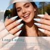 image:imageArtdone Sheer Gel Nail Polish Set Jelly UV Gel 6 Colors Translucent Milky White Pink Nude Brown Colors Nail Polish For All Seasons Neutral Soak off LED Lamp Gel Manicure Kit For Nail ArtIce Blue HEMAFREE