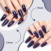 image:imageArtdone Sheer Gel Nail Polish Set Jelly UV Gel 6 Colors Translucent Milky White Pink Nude Brown Colors Nail Polish For All Seasons Neutral Soak off LED Lamp Gel Manicure Kit For Nail ArtMidnight Blue HEMAFREE
