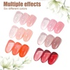 image:imageArtdone Sheer Gel Nail Polish Set Jelly UV Gel 6 Colors Translucent Milky White Pink Nude Brown Colors Nail Polish For All Seasons Neutral Soak off LED Lamp Gel Manicure Kit For Nail ArtNude Pink Orange Brown