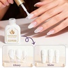 image:imageArtdone Sheer Gel Nail Polish Set Jelly UV Gel 6 Colors Translucent Milky White Pink Nude Brown Colors Nail Polish For All Seasons Neutral Soak off LED Lamp Gel Manicure Kit For Nail ArtMilky white Hemafree