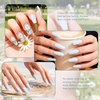 image:imageArtdone Sheer Gel Nail Polish Set Jelly UV Gel 6 Colors Translucent Milky White Pink Nude Brown Colors Nail Polish For All Seasons Neutral Soak off LED Lamp Gel Manicure Kit For Nail ArtIce Blue HEMAFREE