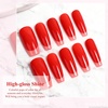 image:imageArtdone Sheer Gel Nail Polish Set Jelly UV Gel 6 Colors Translucent Milky White Pink Nude Brown Colors Nail Polish For All Seasons Neutral Soak off LED Lamp Gel Manicure Kit For Nail ArtVivid Red HEMAFREE