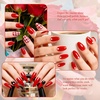 image:imageArtdone Sheer Gel Nail Polish Set Jelly UV Gel 6 Colors Translucent Milky White Pink Nude Brown Colors Nail Polish For All Seasons Neutral Soak off LED Lamp Gel Manicure Kit For Nail ArtVivid Red HEMAFREE
