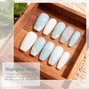 image:imageArtdone Sheer Gel Nail Polish Set Jelly UV Gel 6 Colors Translucent Milky White Pink Nude Brown Colors Nail Polish For All Seasons Neutral Soak off LED Lamp Gel Manicure Kit For Nail ArtIce Blue HEMAFREE
