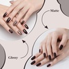 image:imageArtdone Sheer Gel Nail Polish Set Jelly UV Gel 6 Colors Translucent Milky White Pink Nude Brown Colors Nail Polish For All Seasons Neutral Soak off LED Lamp Gel Manicure Kit For Nail ArtEbony color  Hema Free  Solid