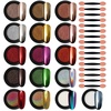 image:imageArtdone 16 Jars Chrome Nail Powder Magic White Pearl Kit Mirror Effect Silver Metallic Holographic Dip Nail Powder Decoration Iridescent Aurora Mermaid Pigment16 Colors Chrome