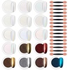 image:imageArtdone 16 Jars Chrome Nail Powder Magic White Pearl Kit Mirror Effect Silver Metallic Holographic Dip Nail Powder Decoration Iridescent Aurora Mermaid Pigment16 Colors Pearl And Chrome