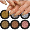 image:imageArtdone 20 Jars Chrome Nail Powder Set Metallic Mirror Effect Holographic Aurora Chameleon Pigment 1gJar for Nail Art Glitters Gel Polish Supply Mermaid Unicorn KitGold 6 colors set