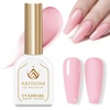 image:imageArtdone Sheer Gel Nail Polish Set Jelly UV Gel 6 Colors Translucent Milky White Pink Nude Brown Colors Nail Polish For All Seasons Neutral Soak off LED Lamp Gel Manicure Kit For Nail Artlight pink  Hema Free  Solid