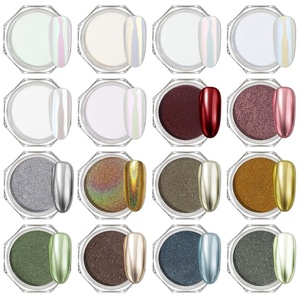 image:imageArtdone 16Jars Chrome Nail Powder Magic White Pearl Kit Colored Mirror Effect Silver Gold Metallic Stuff Holographic Dip Nail Pigment Powder For Resin Craft amp Nail Art Accessories Decoration Supplies