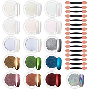 image:imageArtdone 20 Jars Chrome Nail Powder Set Metallic Mirror Effect Holographic Aurora Chameleon Pigment 1gJar for Nail Art Glitters Gel Polish Supply Mermaid Unicorn KitAurora and Chrome set
