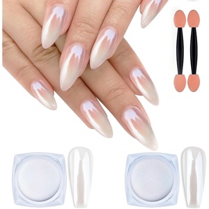 image:imageArtdone 20 Jars Chrome Nail Powder Set Metallic Mirror Effect Holographic Aurora Chameleon Pigment 1gJar for Nail Art Glitters Gel Polish Supply Mermaid Unicorn KitWhite 2 Jars
