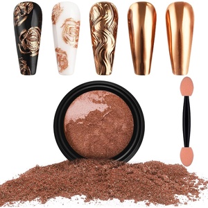 image:imageArtdone Chrome Nail Powder Coffee Color Iridescent Aurora Powder Metallic Mirror Effect Pigment Pearlescent Mermaid Pigment Pearl Glitter Dust Kit Nail Art Decoration Resin CraftCopper