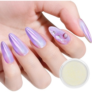 image:imageArtdone Chrome Nail Powder Coffee Color Iridescent Aurora Powder Metallic Mirror Effect Pigment Pearlescent Mermaid Pigment Pearl Glitter Dust Kit Nail Art Decoration Resin CraftBlue Aurora