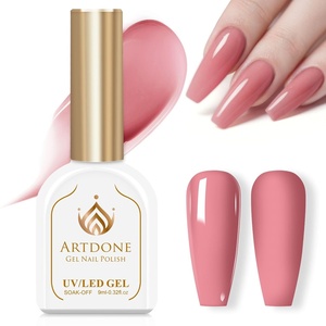 image:imageArtdone Sheer Gel Nail Polish Set Jelly UV Gel 6 Colors Translucent Milky White Pink Nude Brown Colors Nail Polish For All Seasons Neutral Soak off LED Lamp Gel Manicure Kit For Nail ArtPink  Hema Free  Solid