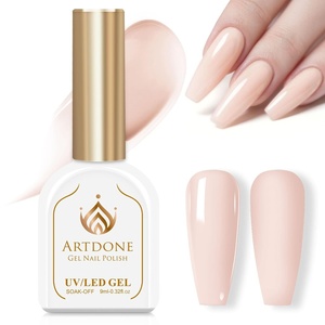 image:imageArtdone Sheer Gel Nail Polish Set Jelly UV Gel 6 Colors Translucent Milky White Pink Nude Brown Colors Nail Polish For All Seasons Neutral Soak off LED Lamp Gel Manicure Kit For Nail ArtLight nude pink  Hema Free  Solid