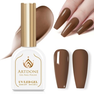 image:imageArtdone Sheer Gel Nail Polish Set Jelly UV Gel 6 Colors Translucent Milky White Pink Nude Brown Colors Nail Polish For All Seasons Neutral Soak off LED Lamp Gel Manicure Kit For Nail ArtBrown  Hema Free  Solid