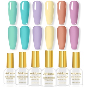 image:imageArtdone Sheer Gel Nail Polish Set Jelly UV Gel 6 Colors Translucent Milky White Pink Nude Brown Colors Nail Polish For All Seasons Neutral Soak off LED Lamp Gel Manicure Kit For Nail ArtSolidSunshine And Beach