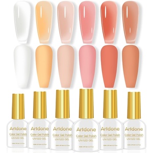image:imageArtdone Sheer Gel Nail Polish Set Jelly UV Gel 6 Colors Translucent Milky White Pink Nude Brown Colors Nail Polish For All Seasons Neutral Soak off LED Lamp Gel Manicure Kit For Nail ArtPorcelain White Orange Nude Pink Reddish orange Light reddish brown