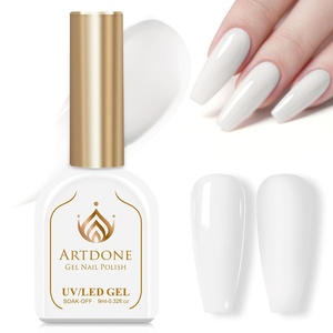 image:imageArtdone Sheer Gel Nail Polish Set Jelly UV Gel 6 Colors Translucent Milky White Pink Nude Brown Colors Nail Polish For All Seasons Neutral Soak off LED Lamp Gel Manicure Kit For Nail ArtWhite  Hema Free  Solid