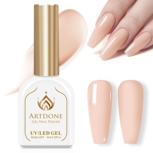 image:imageArtdone Sheer Gel Nail Polish Set Jelly UV Gel 6 Colors Translucent Milky White Pink Nude Brown Colors Nail Polish For All Seasons Neutral Soak off LED Lamp Gel Manicure Kit For Nail Artlight nude color  Hema Free  Solid