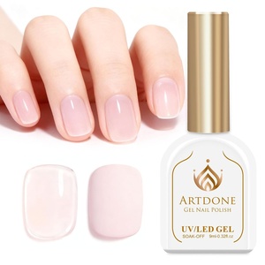 image:imageArtdone Sheer Gel Nail Polish Set Jelly UV Gel 6 Colors Translucent Milky White Pink Nude Brown Colors Nail Polish For All Seasons Neutral Soak off LED Lamp Gel Manicure Kit For Nail ArtSheer light pink Hemafree