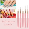 image:imageArtdone Nail Art Pens And Brushes Set With Liner Paint Dotting Tools 11PCS Black Color Nail Tools For Long Lines Thin Details Fine Drawing For UV Gel Polish Design Sizes 58122025mmPink