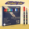 image:imageArtdone Nail Art Pens And Brushes Set With Liner Paint Dotting Tools 11PCS Black Color Nail Tools For Long Lines Thin Details Fine Drawing For UV Gel Polish Design Sizes 58122025mm12 Colors marker pen