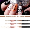 image:imageArtdone Nail Art Pens And Brushes Set With Liner Paint Dotting Tools 11PCS Black Color Nail Tools For Long Lines Thin Details Fine Drawing For UV Gel Polish Design Sizes 58122025mmBlack