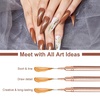 image:imageArtdone Nail Art Pens And Brushes Set With Liner Paint Dotting Tools 11PCS Black Color Nail Tools For Long Lines Thin Details Fine Drawing For UV Gel Polish Design Sizes 58122025mmCopper
