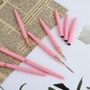 image:imageArtdone Nail Art Pens And Brushes Set With Liner Paint Dotting Tools 11PCS Black Color Nail Tools For Long Lines Thin Details Fine Drawing For UV Gel Polish Design Sizes 58122025mmPink