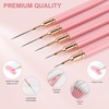image:imageArtdone Nail Art Pens And Brushes Set With Liner Paint Dotting Tools 11PCS Black Color Nail Tools For Long Lines Thin Details Fine Drawing For UV Gel Polish Design Sizes 58122025mmPink